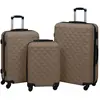 vidaXL Ensemble de valises rigides 3 pcs Marron ABS