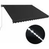vidaXL Auvent manuel rétractable avec LED 450x300 cm Anthracite