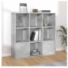 vidaXL Bibliothèque Gris béton 98x30x98 cm Aggloméré