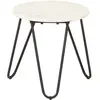 vidaXL Table basse Blanc 40x40x40 cm Pierre véritable texture marbre