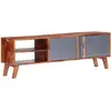 vidaXL Meuble TV gris 140x30x45 cm bois solide