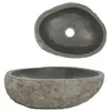 vidaXL Lavabo en pierre de rivière Ovale 29-38 cm