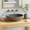 vidaXL vidaXL Lavabo en pierre de rivière Ovale (37-46)x(29-36) cm