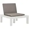 vidaXL Chaise de salon de jardin avec coussin Plastique Blanc