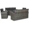 vidaXL Mobilier à dîner de jardin 5pcs et coussins Résine tressée Gris