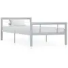 vidaXL Cadre de lit Gris et blanc Métal 100 x 200 cm
