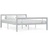 vidaXL Cadre de lit Gris et blanc Métal 120 x 200 cm