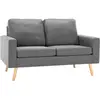 vidaXL Canapé à 2 places Gris clair Tissu