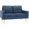 vidaXL Canapé à 2 places Bleu Tissu