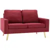 vidaXL Canapé à 2 places Rouge bordeaux Tissu
