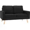 vidaXL Canapé à 2 places Noir Tissu