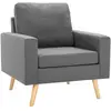 vidaXL Fauteuil Gris clair Tissu