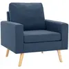 vidaXL Fauteuil Bleu Tissu