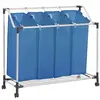 vidaXL Trieuse à linge avec 4 sacs Bleu Acier