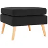 vidaXL Repose-pied Noir Tissu