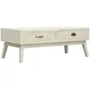 vidaXL Table basse avec 2 tiroirs Gris sculpté 110x50x40 cm Bois