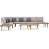 vidaXL Salon de jardin 7 places avec coussins Acacia solide Marron