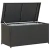vidaXL Boîte de rangement de jardin résine tressée 100x50x50 cm noir