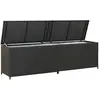 vidaXL Boîte de rangement de jardin résine tressée 200x50x60 cm noir