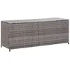 vidaXL Boîte de rangement de jardin gris 150x50x60 cm résine tressée
