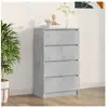 vidaXL Buffet Gris béton 60x35x98,5 cm Bois d'ingénierie