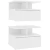 vidaXL Tables de chevet flottantes 2 pcs Blanc 40x31x27 cm Aggloméré