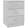 vidaXL Table de chevet Gris béton 38 x 35 x 56 cm Aggloméré