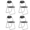 vidaXL Chaises pliantes à manger lot de 4 noir similicuir