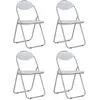 vidaXL Chaises pliantes à manger lot de 4 blanc similicuir