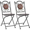 vidaXL Chaises de bistrot mosaïque 2 pcs Marron Céramique