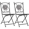 vidaXL Chaises de bistrot mosaïque 2 pcs Gris