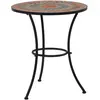 vidaXL Table de bistro mosaïque Orange/gris 60 cm Céramique