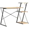 vidaXL Bureau avec étagère Noir et chêne 116x50x93 cm