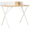 vidaXL Bureau Blanc et naturel 80x50x84 cm