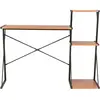 vidaXL Bureau avec étagère Noir et marron 116x50x93 cm