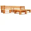 vidaXL Canapés de jardin palette 4 pcs Bois Marron miel