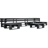 vidaXL Canapés de jardin palette 6 pcs Noir Bois