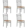 vidaXL Chaises à manger lot de 4 marron MDF