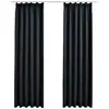 vidaXL Rideaux occultants avec crochets 2 pcs Noir 140x225 cm