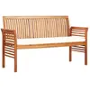 vidaXL Banc de jardin 3 places avec coussin 150cm Bois d'acacia massif