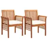 vidaXL Chaises à dîner de jardin et coussins 2pcs Bois d'acacia massif