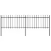 vidaXL Clôture de jardin avec dessus en lance Acier 3,4 x 1 m Noir
