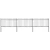 vidaXL Clôture de jardin avec dessus en lance Acier 5,1 x 1 m Noir