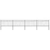 vidaXL Clôture de jardin avec dessus en lance Acier 6,8 x 1 m Noir