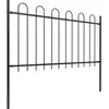 vidaXL Clôture de jardin avec dessus en cerceau Acier 5,1 x 1 m Noir