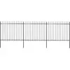 vidaXL Clôture de jardin avec dessus en lance Acier 5,1 x 1,5 m Noir