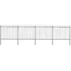 vidaXL Clôture de jardin avec dessus en lance Acier 6,8 x 1,5 m Noir