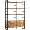 vidaXL Bibliothèque à 4 niveaux 124x30x180 cm Bois de manguier brut