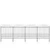 vidaXL Clôture de jardin à dessus en lance Acier (1,75-2)x6,8 m Noir