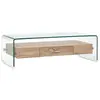 vidaXL Table basse Clair 98 x 45 x 31 cm Verre trempé